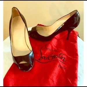 Christian Louboutin Roxanne black peep toe heels